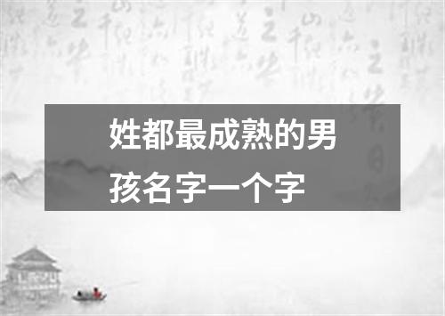 姓都最成熟的男孩名字一个字