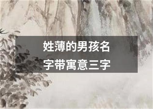 姓薄的男孩名字带寓意三字