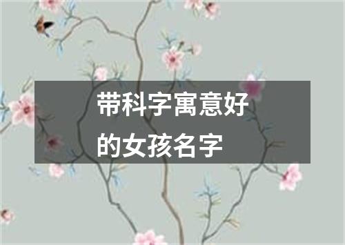 带科字寓意好的女孩名字