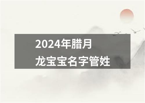 2024年腊月龙宝宝名字管姓