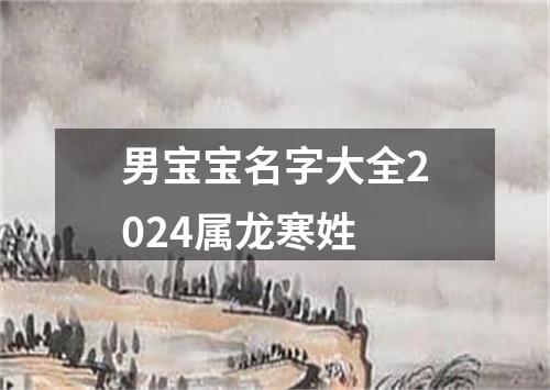 男宝宝名字大全2024属龙寒姓