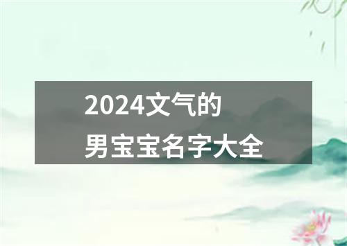 2024文气的男宝宝名字大全