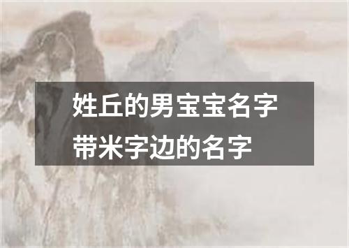 姓丘的男宝宝名字带米字边的名字