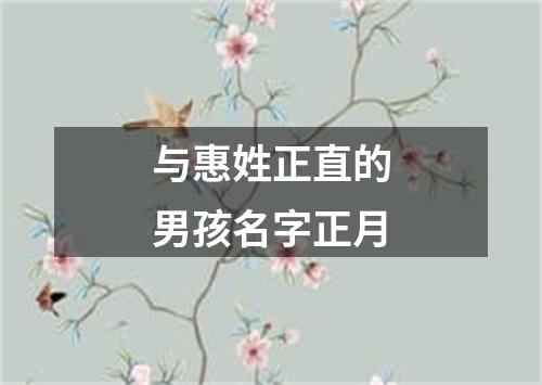 与惠姓正直的男孩名字正月