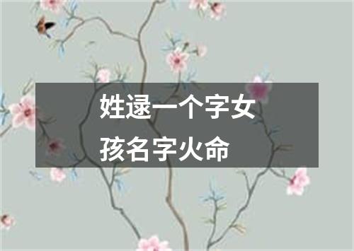 姓逯一个字女孩名字火命