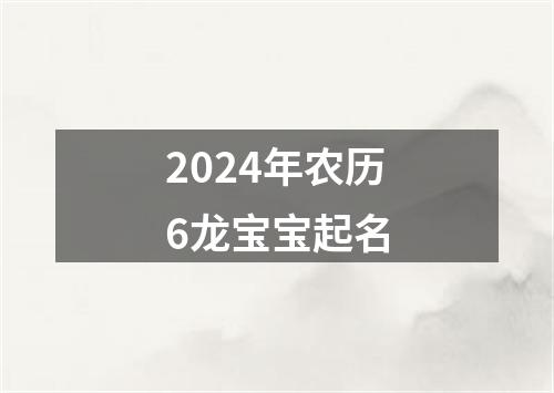 2024年农历6龙宝宝起名