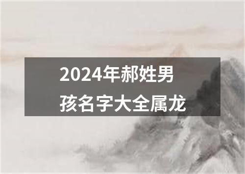 2024年郝姓男孩名字大全属龙