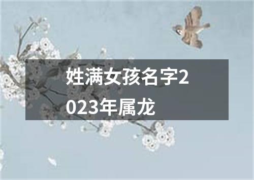 姓满女孩名字2023年属龙