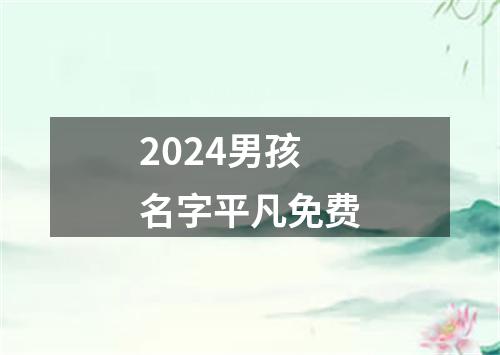 2024男孩名字平凡免费
