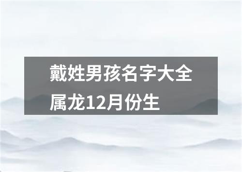 戴姓男孩名字大全属龙12月份生