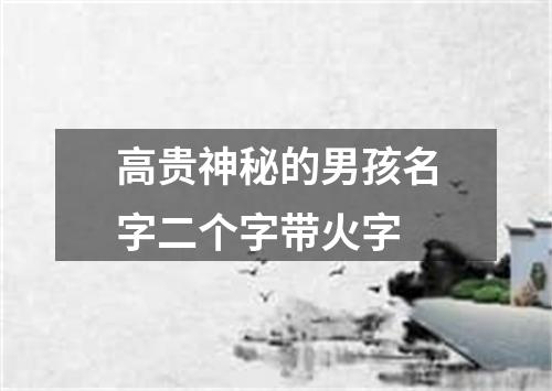 高贵神秘的男孩名字二个字带火字