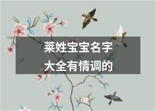 莱姓宝宝名字大全有情调的