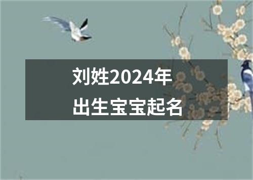 刘姓2024年出生宝宝起名