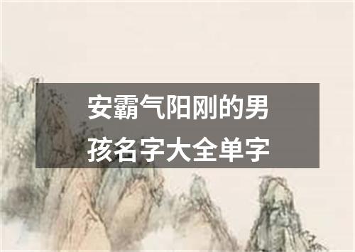 安霸气阳刚的男孩名字大全单字