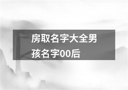 房取名字大全男孩名字00后