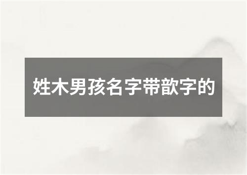 姓木男孩名字带歆字的