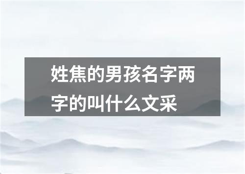 姓焦的男孩名字两字的叫什么文采