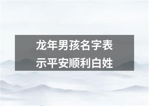 龙年男孩名字表示平安顺利白姓