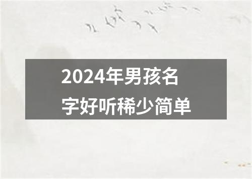 2024年男孩名字好听稀少简单