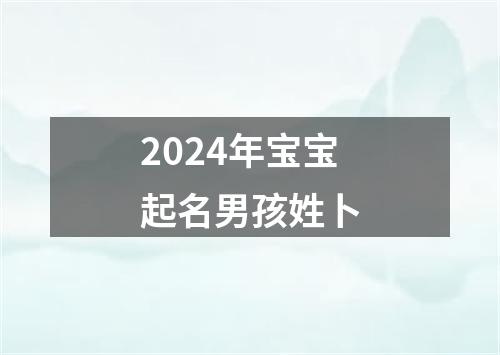 2024年宝宝起名男孩姓卜