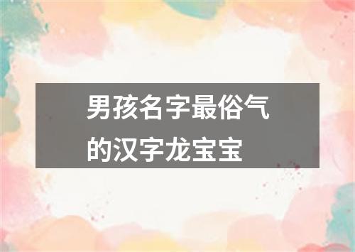 男孩名字最俗气的汉字龙宝宝