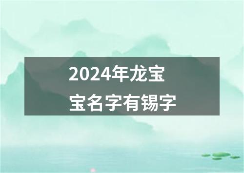 2024年龙宝宝名字有锡字