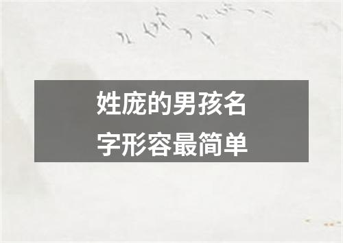 姓庞的男孩名字形容最简单