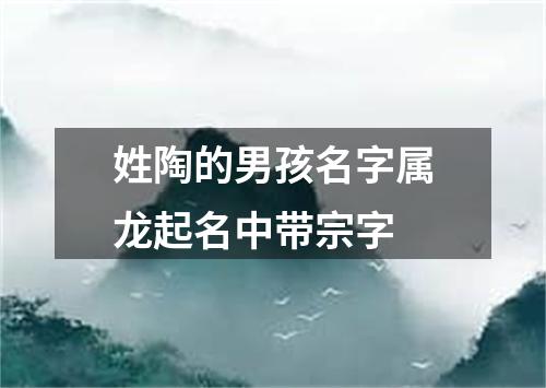 姓陶的男孩名字属龙起名中带宗字