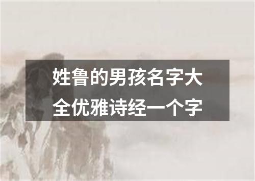 姓鲁的男孩名字大全优雅诗经一个字