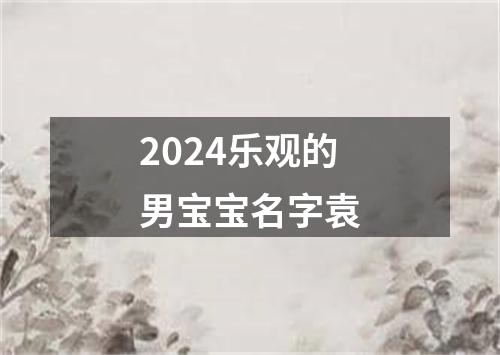 2024乐观的男宝宝名字袁