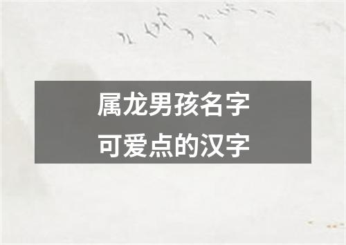 属龙男孩名字可爱点的汉字