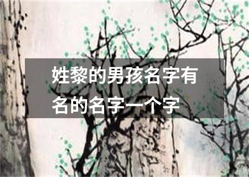 姓黎的男孩名字有名的名字一个字