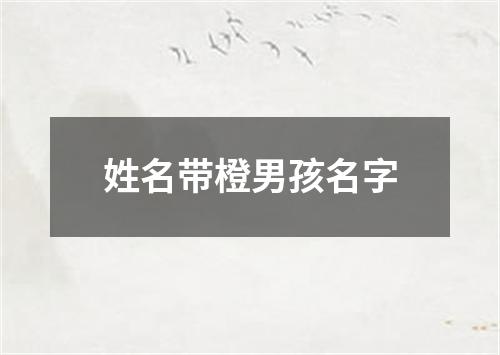 姓名带橙男孩名字