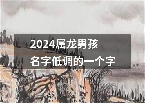 2024属龙男孩名字低调的一个字