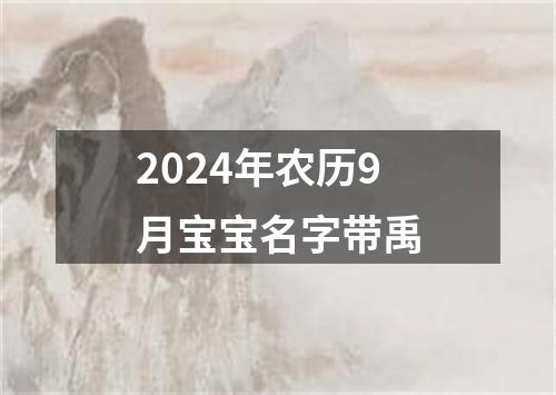 2024年农历9月宝宝名字带禹