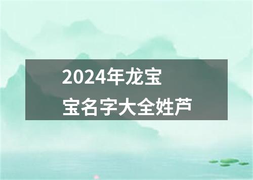 2024年龙宝宝名字大全姓芦