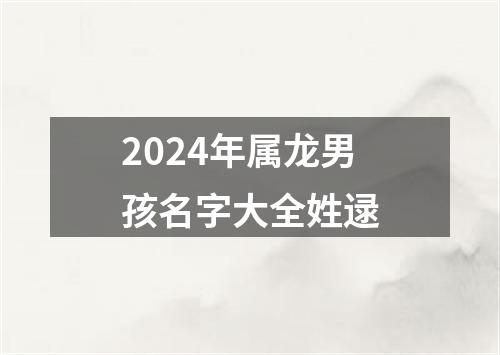 2024年属龙男孩名字大全姓逯