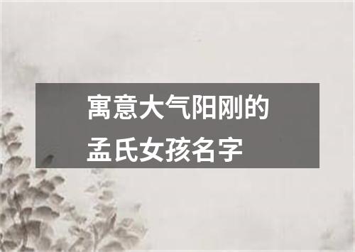 寓意大气阳刚的孟氏女孩名字