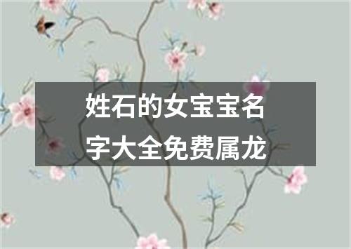 姓石的女宝宝名字大全免费属龙