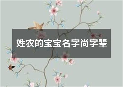 姓农的宝宝名字尚字辈