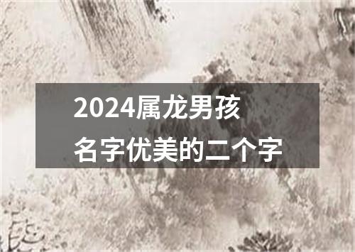 2024属龙男孩名字优美的二个字