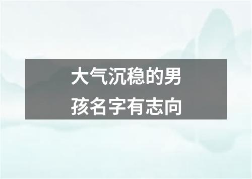 大气沉稳的男孩名字有志向