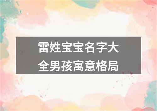 雷姓宝宝名字大全男孩寓意格局