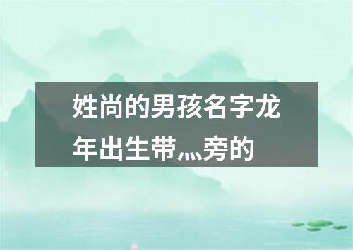 姓尚的男孩名字龙年出生带灬旁的