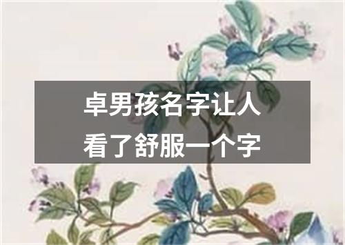 卓男孩名字让人看了舒服一个字