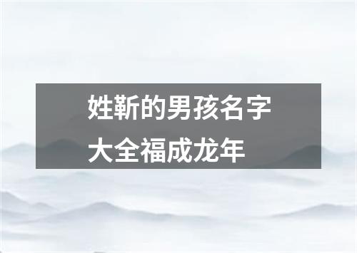 姓靳的男孩名字大全福成龙年