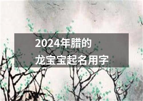 2024年腊的龙宝宝起名用字