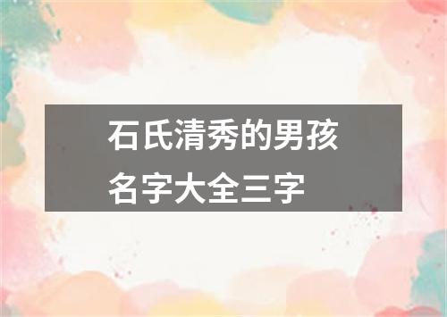 石氏清秀的男孩名字大全三字