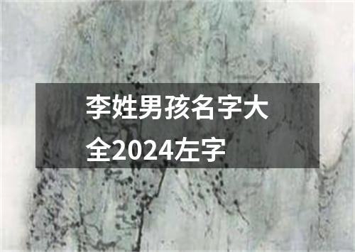 李姓男孩名字大全2024左字