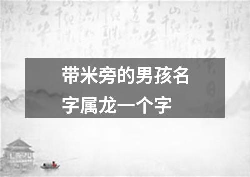 带米旁的男孩名字属龙一个字